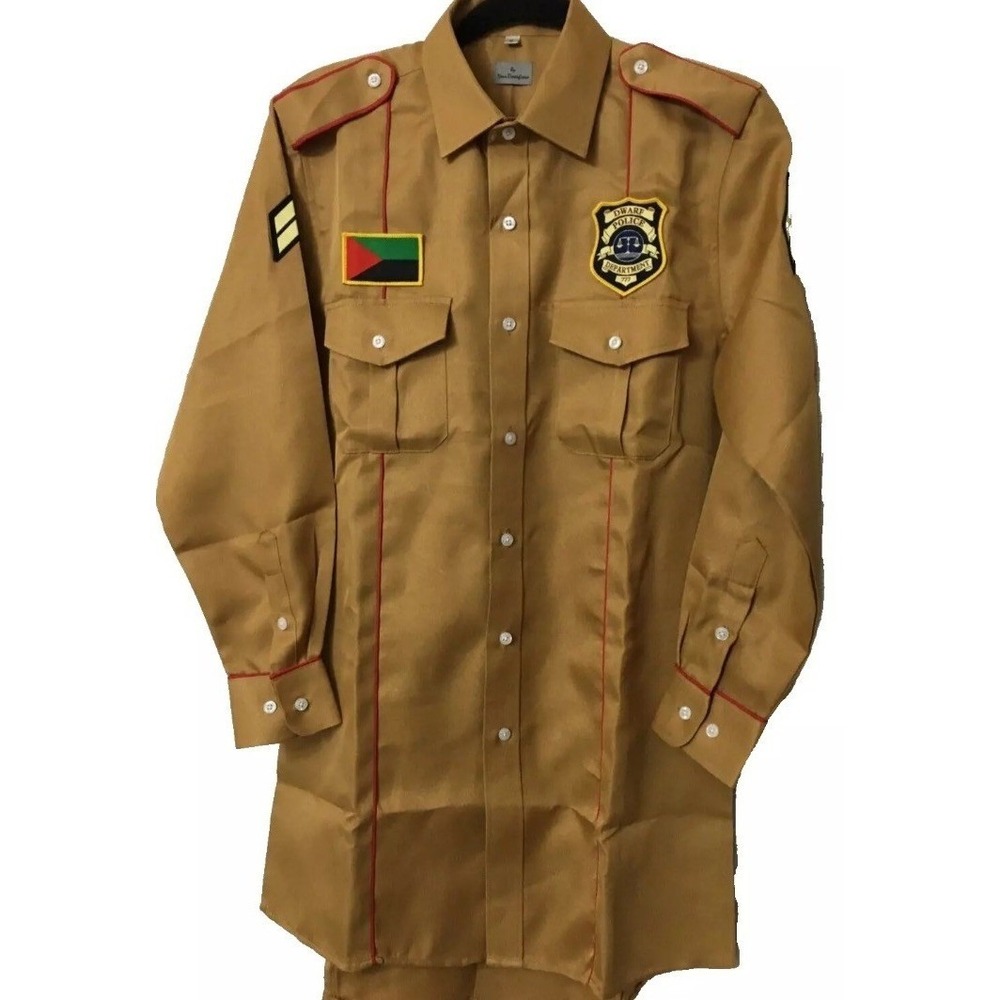 Your Dwarfness Police Shirt Mens Small Tan New DPD Uniform Halloween Costume